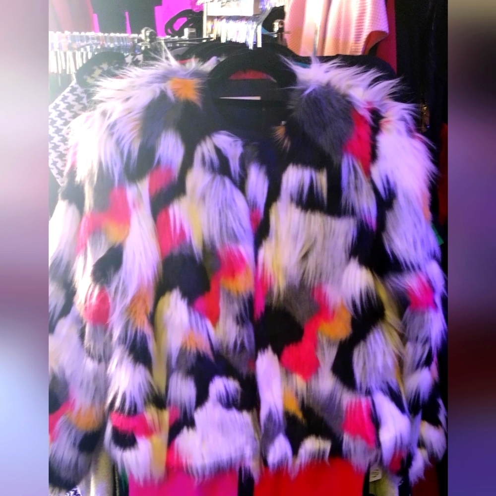 Faux Fur Festival Coat Peacock Jacket